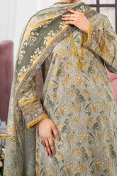 NUSL3345 Printed Lawn Suit - Unstitched 3Pc